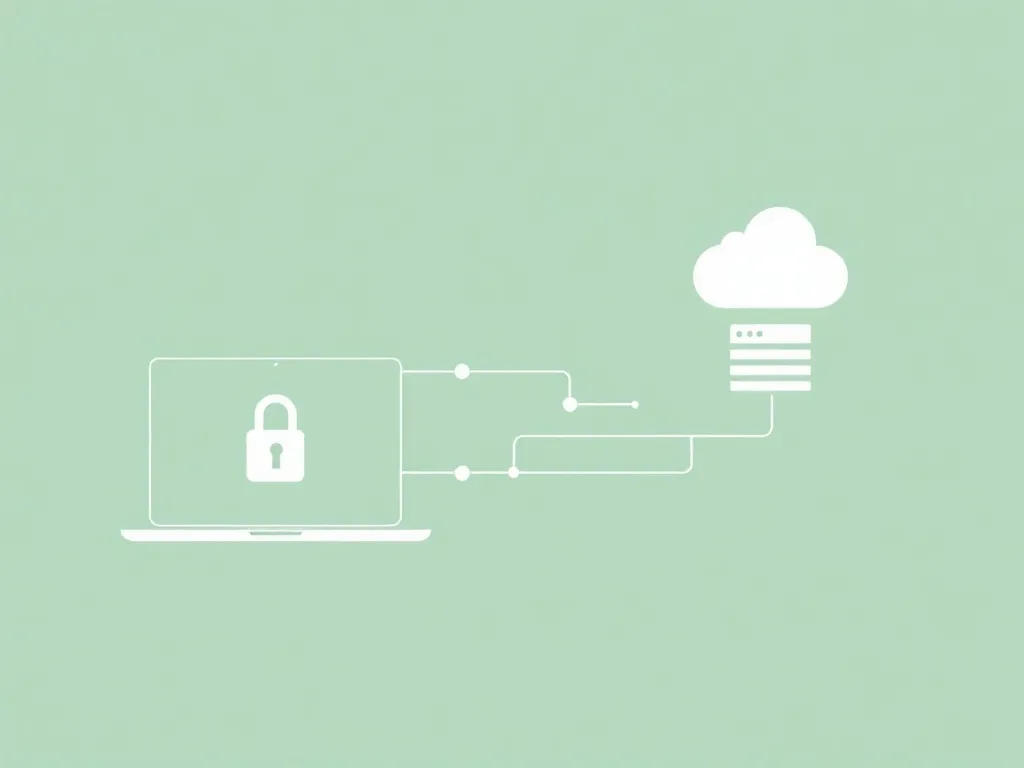 A minimalist technical diagram showing encrypted data packet