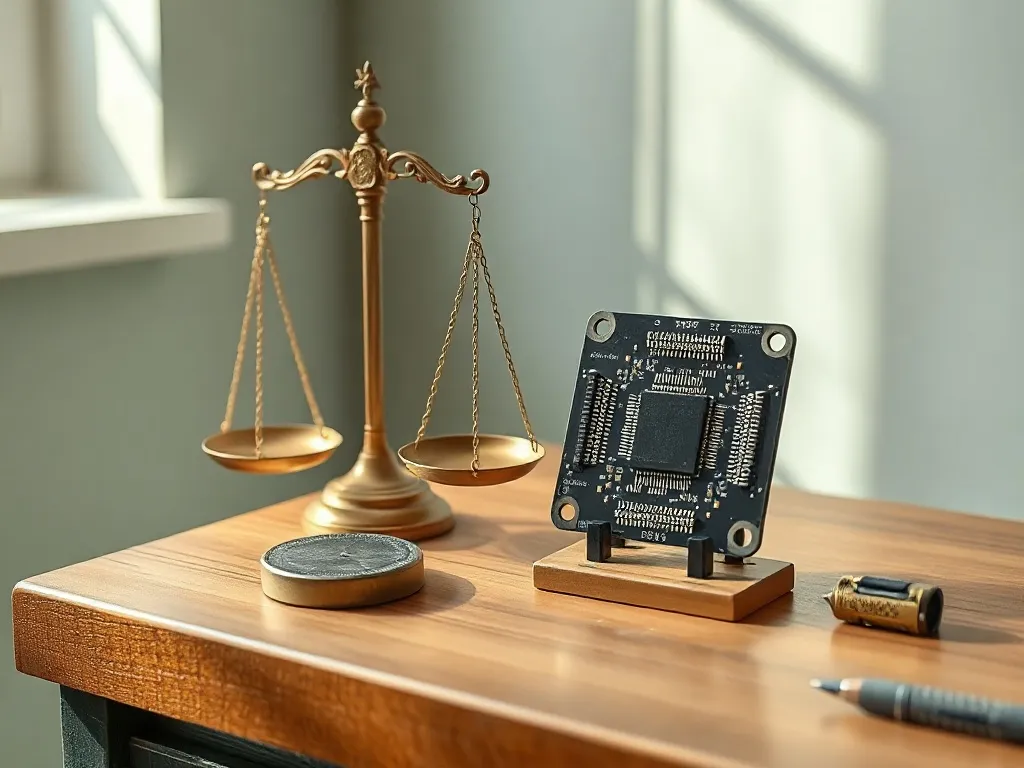 A professional clean photography of a classic law scale and