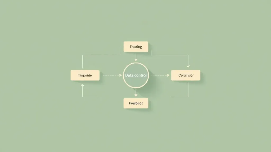 A minimalist diagram showing data flow control, clean lines,
